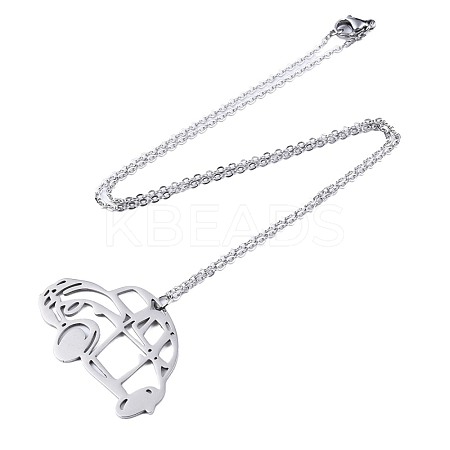Non-Tarnish 201 Stainless Steel Car Pendant Necklace with Cable Chains for Men Women NJEW-T009-JN105-1-45-A-1