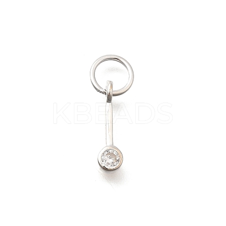 925 Streling Silver Pave Clear Cubic Zirconia Flat Round Charms LS-STER-I022-03S-1