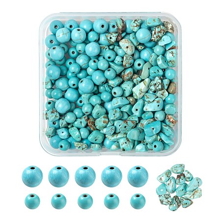 3 Strands 3 Style Synthetic Turquoise Beads TURQ-FS0001-01-1