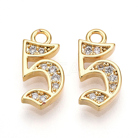 Brass Micro Pave Cubic Zirconia Charms KK-N261-104F-G-1