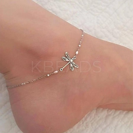 Dragonfly Alloy Link Chain Anklets for Women FS-WG88D05-01-1