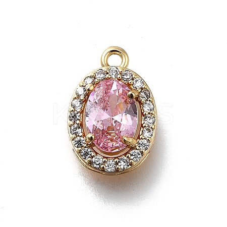 Brass Micro Pave Cubic Zirconia Pendants KK-D312-09G-03-1