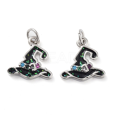 Rack Plating Brass Micro Pave Colorful Grade AAA Cubic Zirconia Pendants KK-M280-07P-1
