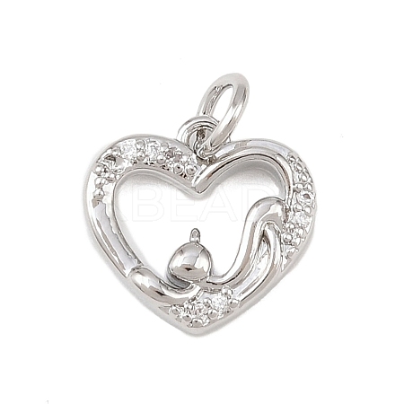 Brass Micro Pave Cubic Zirconia Pendants KK-P339-06P-1