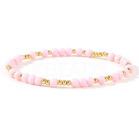 Plastic & Brass Beaded Stretch Bracelet for Women JP1152-8-1