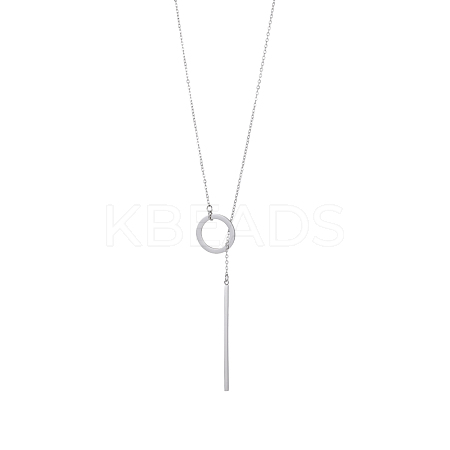 304 Stainless Steel Lariat Necklaces STAS-OY010-09P-1