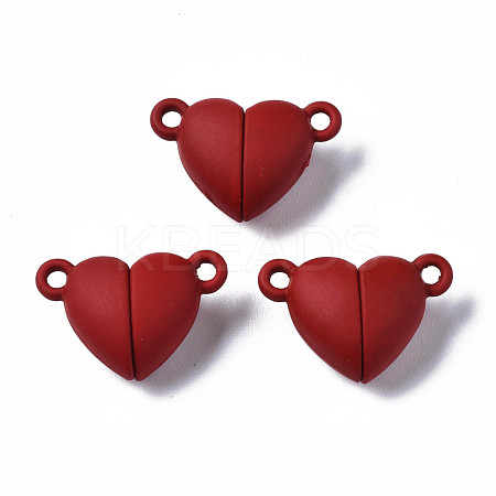 Spray Painted Alloy Magnetic Clasps with Loops PALLOY-T080-19A-07-NR-1