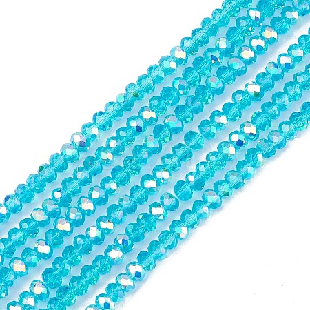 Transparent Electroplate Glass Beads Strands EGLA-F156-AB08-1