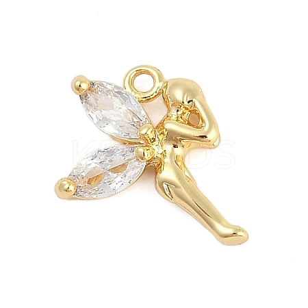 Rack Plating Brass Micro Pave Cubic Zirconia Pendants LS-KK-Q018-09G-1