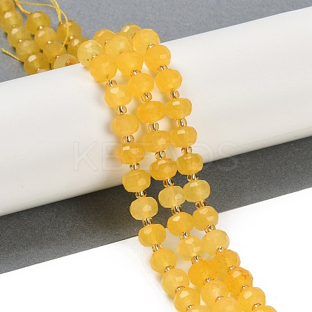 Natural Yellow Agate(Dyed & Heated) Beads Strands G-H057-A14-03-1