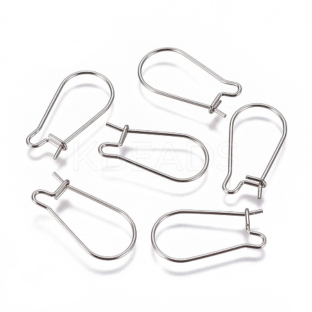 Non-Tarnish 304 Stainless Steel Hoop Earrings Findings Kidney Ear Wires LS-STAS-G200-01A-P-1
