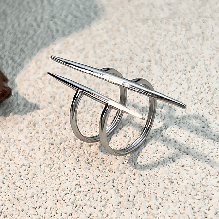 304 Stainless Steel Cuff Rings for Women LS-RJEW-L133-05P-1
