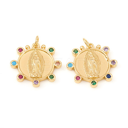 Brass Micro Pave Cubic Zirconia Pendants KK-I672-34G-1