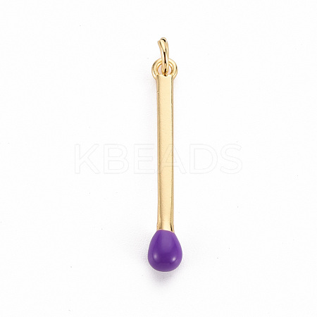 Brass Enamel Pendants KK-S362-032I-NR-1