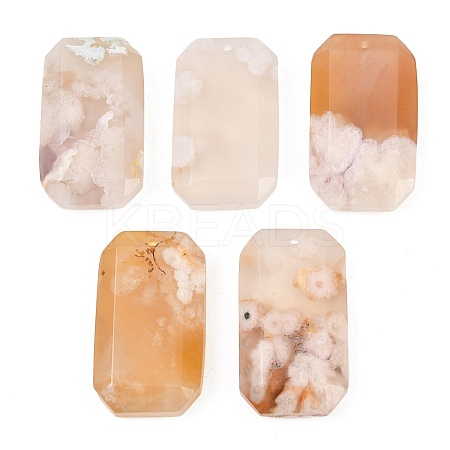 Natural Cherry Blossom Agate Pendants G-H325-03M-1
