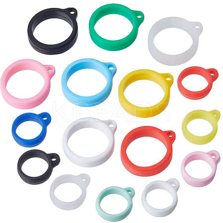 CRASPIRE 32Pcs 16 Style Silicone Pendant SIL-CP0001-12-1