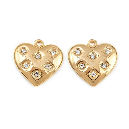 304 Stainless Steel Rhinestone Pendants STAS-I352-10G-01-1