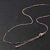 Brass Box Chain Necklaces for Women NJEW-D302-41RG-3