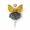 Butterfly Dancer Enamel Pin with Rhinestone LS-JEWB-P016-01G-03-2