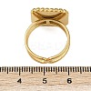 Square 304 Stainless Steel Enamel Finger Rings for Women RJEW-G355-06G-7