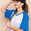 4 Sets 4 Colors Alloy Baseball Braided Bead Bracelets Set BJEW-AN0001-40-4