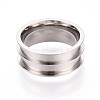 Tarnish Resistant 201 Stainless Steel Ring Core Blank for Inlay Jewelry Making RJEW-ZX002-05-6-2