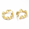 Brass Twist Wave Hoop Earrings for Women EJEW-A079-03G-2