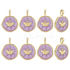 8Pcs Brass Enamel Pendants KK-BC0015-11G-1