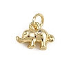 Brass Micro Pave Cubic Zirconia Elephant Charms KK-D409-41G-C-1
