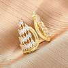 Brass Micro Pave Clear Cubic Zirconia Cuff Rings for Women RJEW-A062-02G-1
