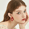 9 Pairs 9 Style Hollow Heart Acrylic Dangle Stud Earrings for Woman EJEW-AN0004-09-5