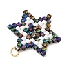 Glass Seed Beads Pendants PALLOY-MZ01457-02-2