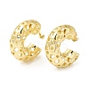 Brass Grooved Round Stud Earrings EJEW-K248-06G-1
