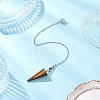 Natural Tiger Eye Cone Pendant Dowsing Pendulums HJEW-JM03967-1