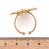 Flower 304 Stainless Steel Open Cuff Ring for Women RJEW-M049-04G-5