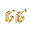 Ion Plating(IP) 304 Stainless Steel Square Stud Earrings for Women EJEW-K281-26G-1