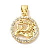 Zodiac Theme Brass Micro Pave Cubic Zirconia Pendants KK-M273-05F-G-1