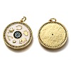 Brass Micro Pave Clear Cubic Zirconia Pendants ZIRC-B0003-09G-2
