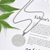 201 Stainless Steel Flat Round with Boy Pendant Box Chain Necklaces for Women Men LS-NJEW-R013-05P-1