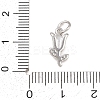 Brass Micro Pave Clear Cubic Zirconia Charms KK-G544-06P-01-3