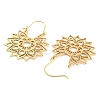 304 Stainless Steel Hollow Flower Hoop Earrings EJEW-Q789-02G-3