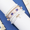 5Pcs 5 Style Glass & Lampwork Evil Eye Stretch Bracelets Set BJEW-JB09619-03-2