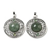 Natural Green Aventurine Pendants G-Q158-03E-1