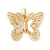 Brass Micro Pave Clear Cubic Zirconia with Acrylic Pendants KK-G483-08G-1