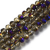 Electroplate Transparent Glass Beads Strands EGLA-A034-T6mm-F21-1