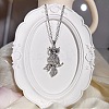 Vintage Alloy Crystal Rhinestone Owl Pendant Necklaces WU5085-5