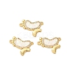 Rack Plating Brass Micro Pave Clear Cubic Zirconia Footprint Links Connector Charms KK-K385-111G-1