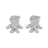 Brass Micro Pave Clear Cubic Zirconia Connector Charms KK-E068-VB030-2