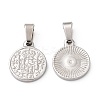 304 Stainless Steel Coin Pendants STAS-F183-01P-B-2