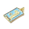 Brass Micro Pave Cubic Zirconia Pendants with Enamel KK-H458-03G-11-2